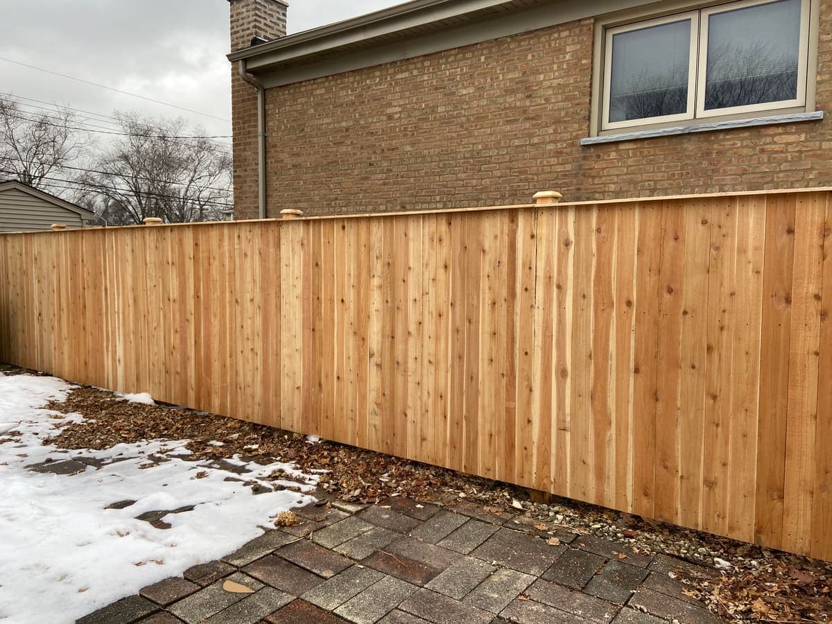 Cedar fence installation